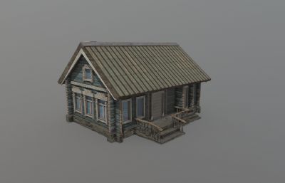 俄式老房子,木房子,平民房3dmaya模型