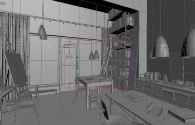 国外画室 办公室 画家工作室场景3D模型