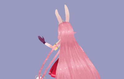 二次元兔女郎,动漫兔子战士FBX模型