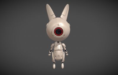 兔子机器人,机器兔子OBJ模型素模