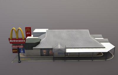 国外麦当劳餐厅建筑设计blender模型