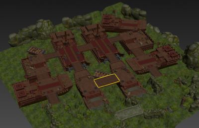 古代营地,出兵扎营,扎寨游戏场景3D模型