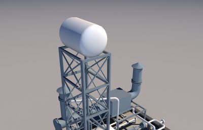 化工厂导热油炉3D模型