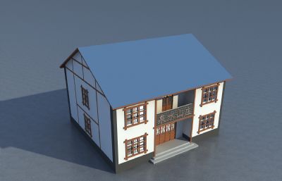 泉水山庄,农民房,私房旅馆3D模型