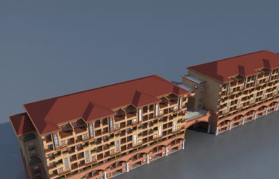 欧式联排别墅,小洋房3D模型