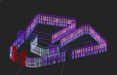 异域风情商业街,大市场3D模型