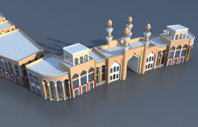 阿富汗商业 西亚风格商业城建筑3D模型