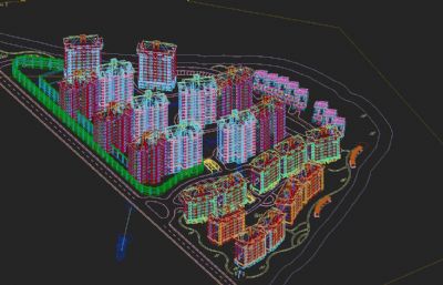 欧式洋房 欧式商业街 花园小区3D模型