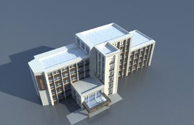 通泰商务酒店,便捷连锁旅店3D模型