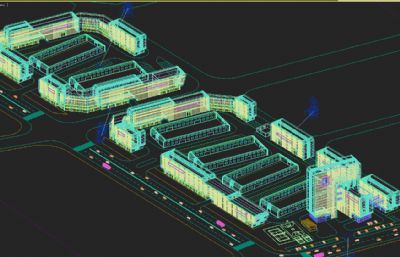 工业园区办公楼,厂房规划设计3D模型