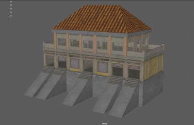 古代瓦房房子,民居,楼房3D模型