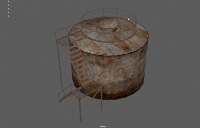 旧油罐,水舱 ,储水罐化工设备3dmaya模型