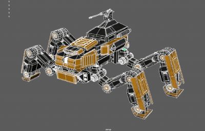 科幻四足机甲,蜘蛛机器人,杀戮机器3dmaya模型
