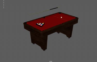 台球桌,桌球,台球球杆3dmaya模型