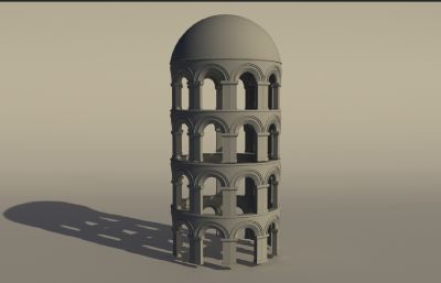 罗马穹顶塔式建筑maya模型