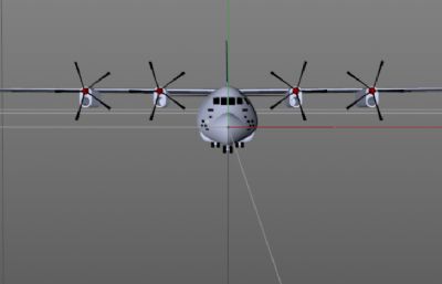 EC-130心理战飞机,电子战飞机C4D模型