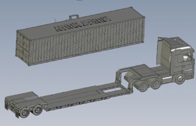 叉车搬运集装箱,卸货场景3D数模