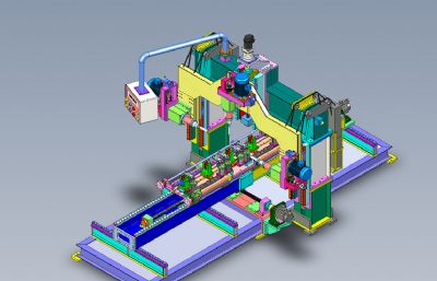 三轴CNC钻孔钻机3D模型数模