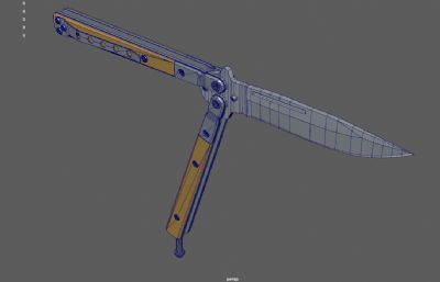蝴蝶刀,飞镖,短刀,折叠水果刀道具3dmaya模型