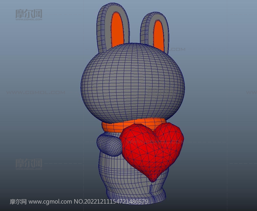 卡通兔子,爱心兔子maya模型