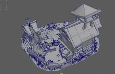卡通房屋,村落 游戏场景3Dmaya模型