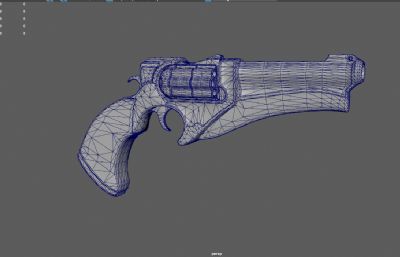 赛博朋克科幻手枪,左轮手枪,老式火枪3Dmaya模型,已塌陷