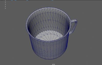 搪瓷马克杯,老式搪瓷杯,茶缸3Dmaya模型,已塌陷