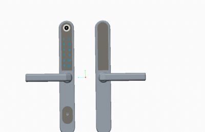 现代电子门锁,密码锁造型,stp,ksp文件