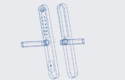 现代电子门锁,密码锁造型,stp,ksp文件