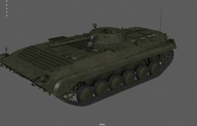 BMP1步战车,自行高炮,履带式装甲车3dmaya模型