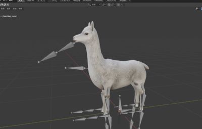 羊驼,草泥马写实3D模型