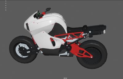 科幻炫酷摩托车,赛道摩托,机车3dmaya模型