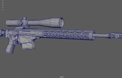 狙击步枪,大狙,现代武器游戏枪械3dmaya模型