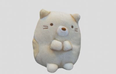 小猫抱枕,猫咪枕头3D模型