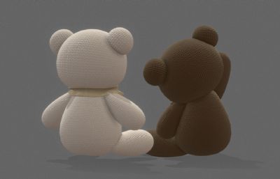 泰迪熊玩偶,女孩娃娃FBX模型