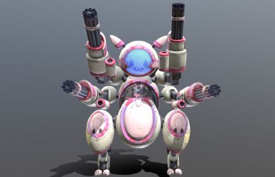 小猫,兔兔机器人,攻击型机器人FBX模型