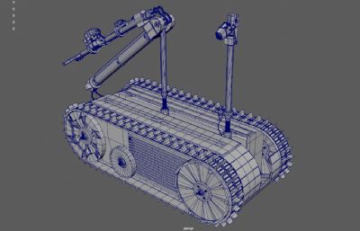 遥控履带车,扫雷机器人,排爆机器人3dmaya模型