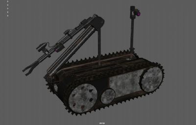 遥控履带车,扫雷机器人,排爆机器人3dmaya模型