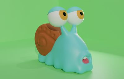 卡通小蜗牛OBJ模型