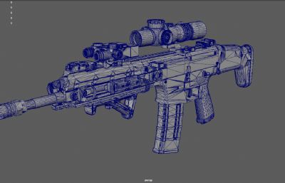 HOWA 20式自动步枪,SCAR突击步枪游戏枪械3dmaya模型