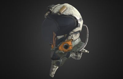 科幻头盔OBJ模型,有贴图