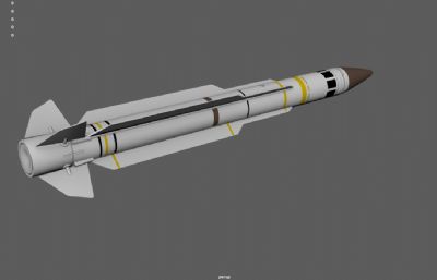 AGM-78空地导弹,反辐射导弹,巡航导弹3dmaya模型,塌陷文件