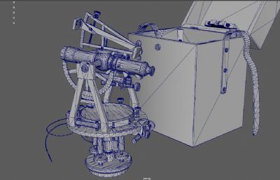 古代望远镜,机械望远镜,天文仪器3dmaya模型