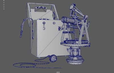 古代望远镜,机械望远镜,天文仪器3dmaya模型