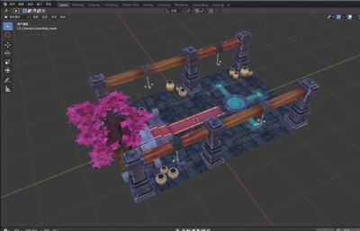 树林地牢游戏场景3D模型