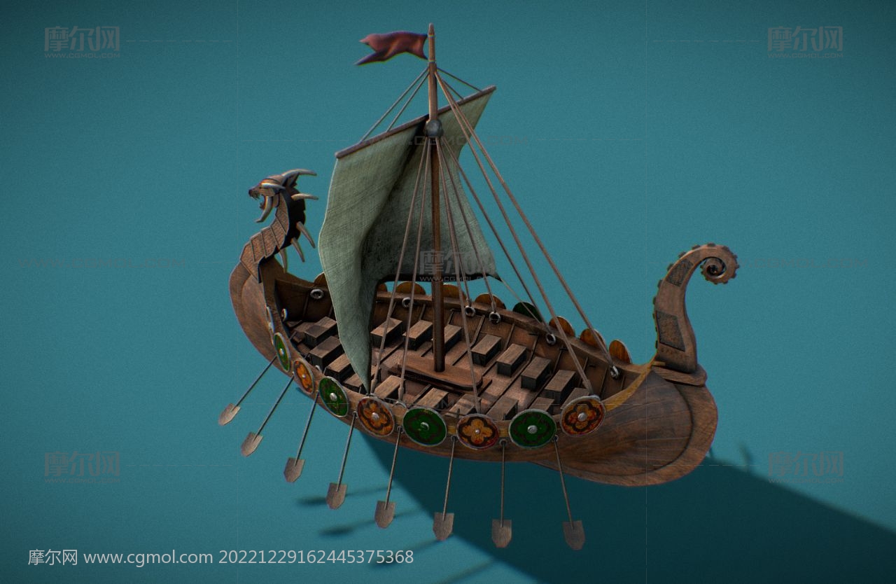 南宋战船,古代战船,木船3D模型,VRAY渲染_船只模型下载-摩尔网CGMOL