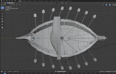 古代战船,维京商船3D模型