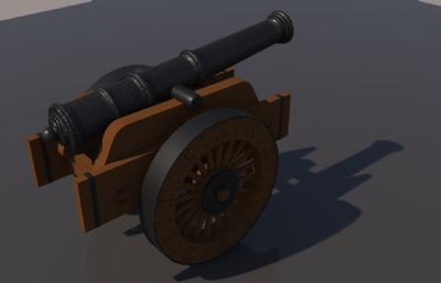 红夷大炮,神威大炮,古代城头炮3D模型
