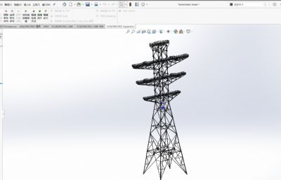 输电线杆塔,高压电塔solidworks模型