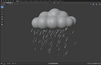 雷雨交加的云朵FBX模型